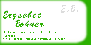 erzsebet bohner business card